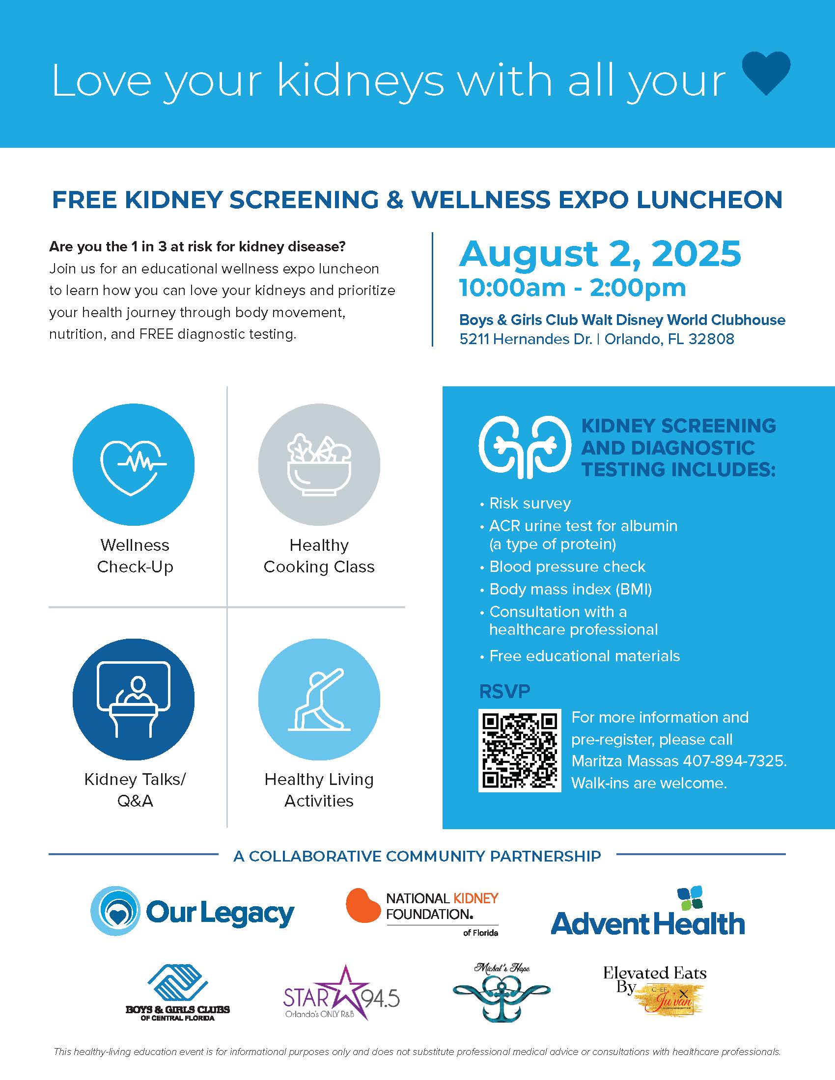 Free Kidney Screening, 8.2.25, Orlando